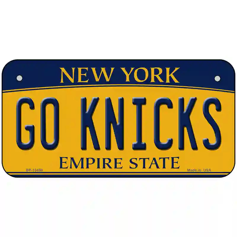 Go Knicks Novelty Metal License Plate Tag 6" x 3" (BP)