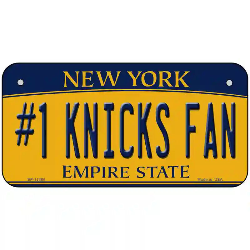 Number 1 Knicks Fan Novelty Metal License Plate Tag 6" x 3" (BP)