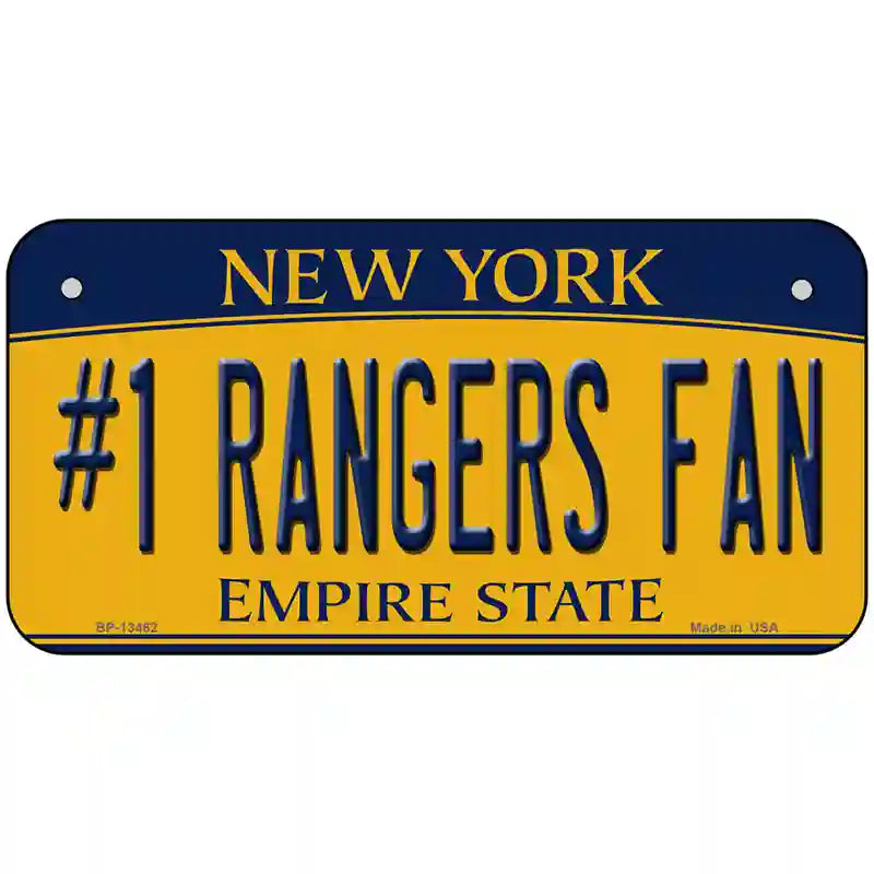 Number 1 Rangers Fan Novelty Metal License Plate Tag 6" x 3" (BP)