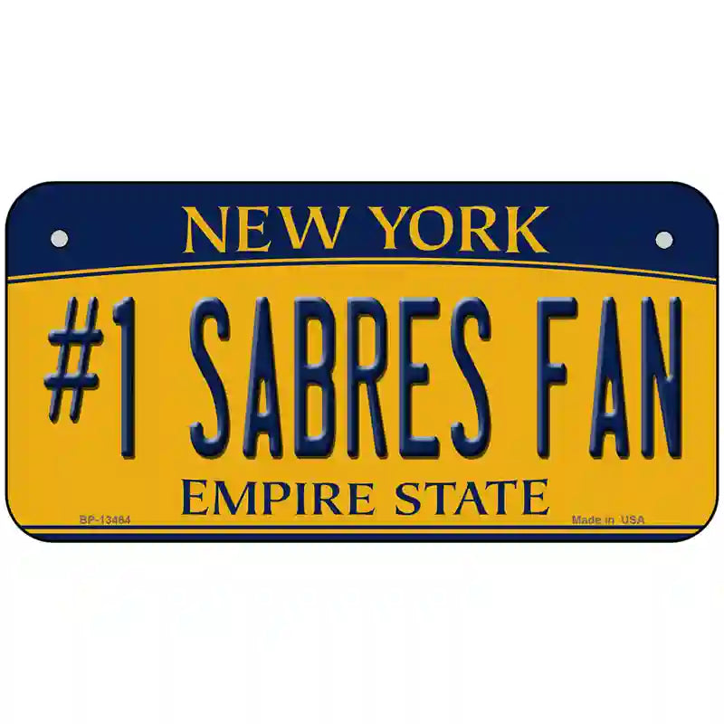 Number 1 Sabres Fan Novelty Metal License Plate Tag 6" x 3" (BP)