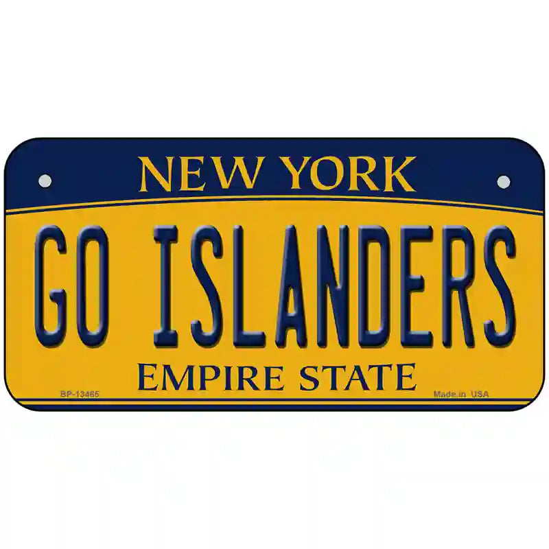 Go Islanders Novelty Metal License Plate Tag 6" x 3" (BP)