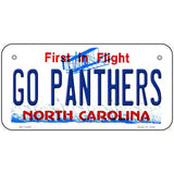 Go Panthers North Carolina Novelty Metal License Plate Tag 6" x 3" (BP)