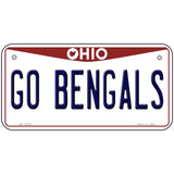 Go Bengals Novelty Metal License Plate Tag 6" x 3" (BP)