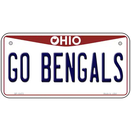 Go Bengals Novelty Metal License Plate Tag 6" x 3" (BP)