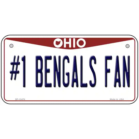 Number 1 Bengals Fan Novelty Metal License Plate Tag 6" x 3" (BP)