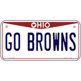 Go Browns Novelty Metal License Plate Tag 6" x 3" (BP)