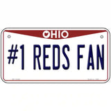 Number 1 Reds Fan Novelty Metal License Plate Tag 6" x 3" (BP)