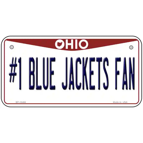 Number 1 Blue Jackets Fan Novelty Metal License Plate Tag 6" x 3" (BP)