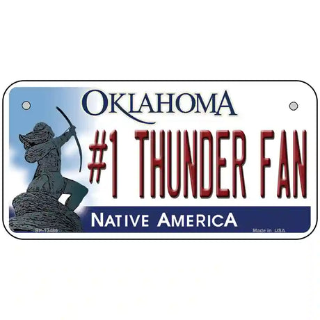 Number 1 Thunder Fan Novelty Metal License Plate Tag 6" x 3" (BP)