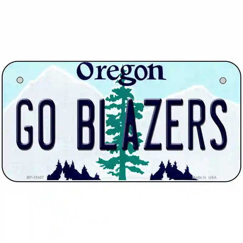 Go Blazers Novelty Metal License Plate Tag 6" x 3" (BP)