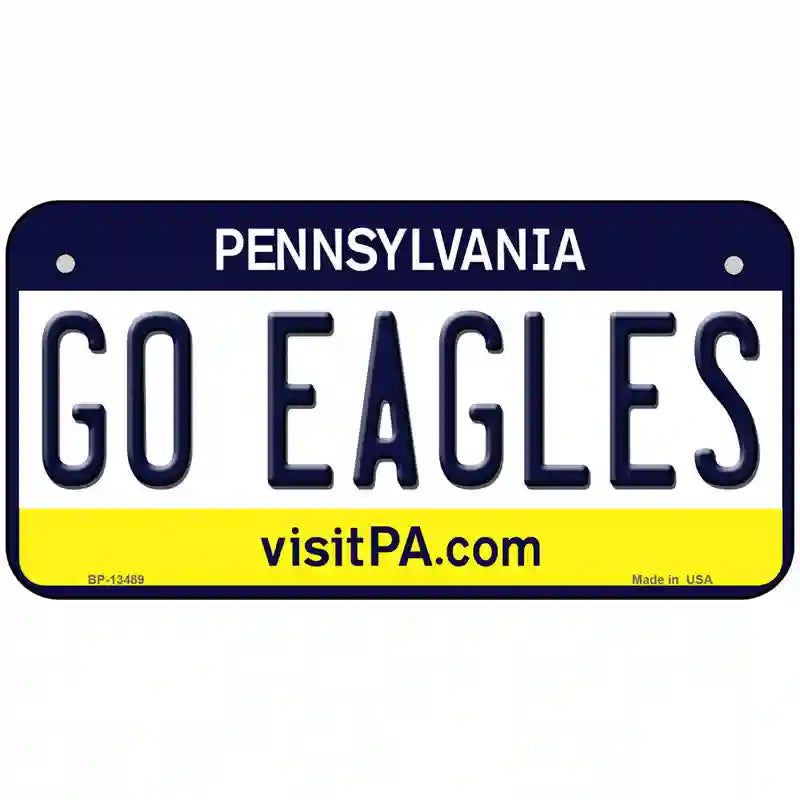 Go Eagles Novelty Metal License Plate Tag 6" x 3" (BP)