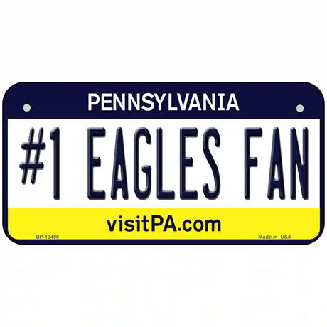 Number 1 Eagles Fan Novelty Metal License Plate Tag 6" x 3" (BP)