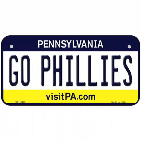 Go Phillies Novelty Metal License Plate Tag 6" x 3" (BP)