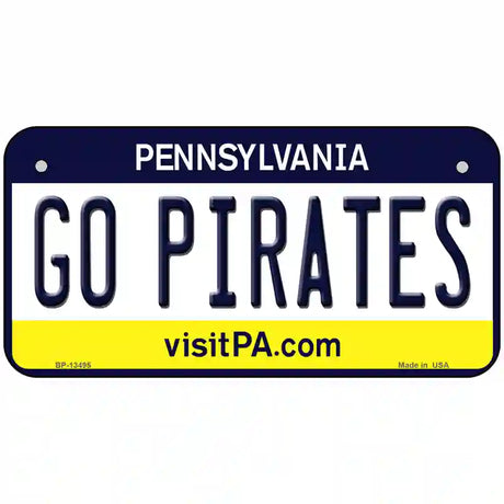 Go Pirates Novelty Metal License Plate Tag 6" x 3" (BP)