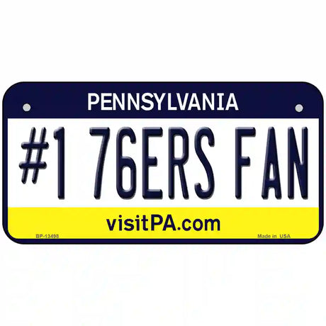 Number 1 76ers Fan Novelty Metal License Plate Tag 6" x 3" (BP)