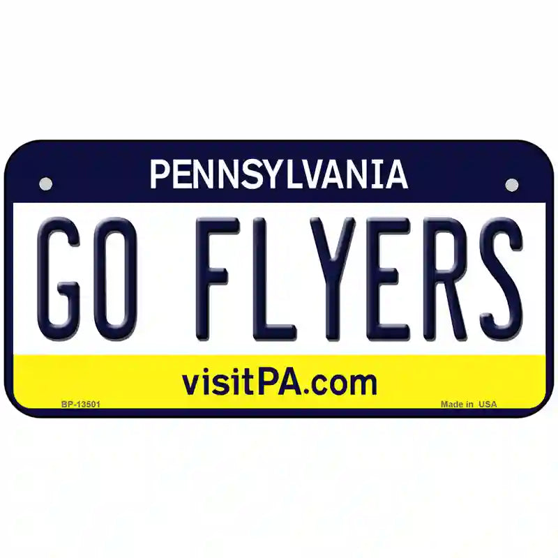 Go Flyers Novelty Metal License Plate Tag 6" x 3" (BP)