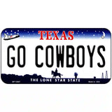 Go Cowboys Novelty Metal License Plate Tag 6" x 3" (BP)