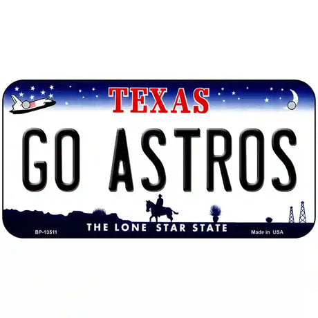 Go Astros Novelty Metal License Plate Tag 6" x 3" (BP)