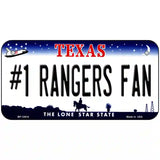 Number 1 Rangers Fan Baseball Novelty Metal License Plate Tag 6" x 3" (BP)