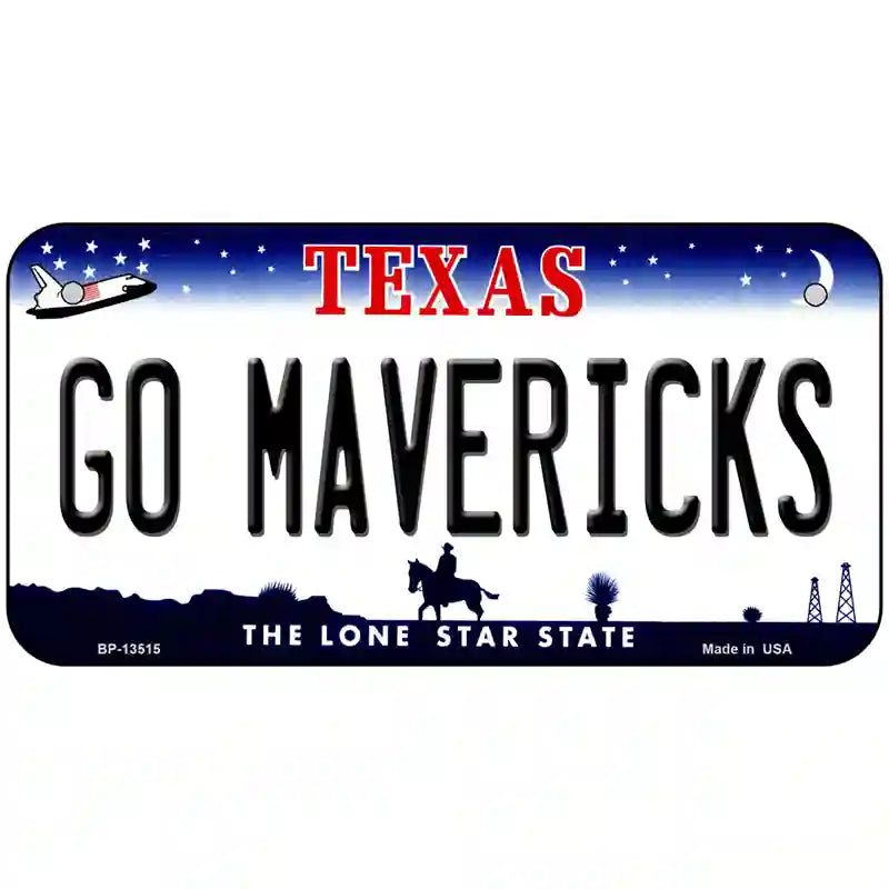 Go Mavericks Novelty Metal License Plate Tag 6" x 3" (BP)