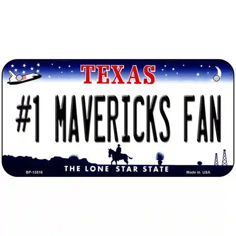 Number 1 Mavericks Fan Novelty Metal License Plate Tag 6" x 3" (BP)