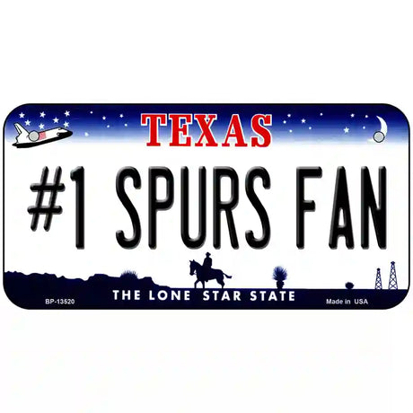 Number 1 Spurs Fan Novelty Metal License Plate Tag 6" x 3" (BP)