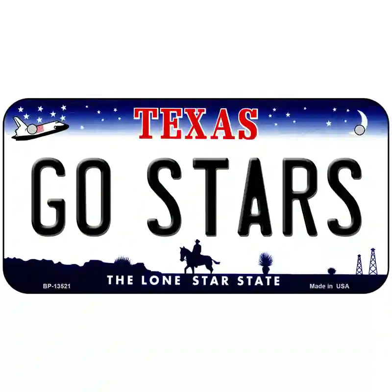 Go Stars Novelty Metal License Plate Tag 6" x 3" (BP)