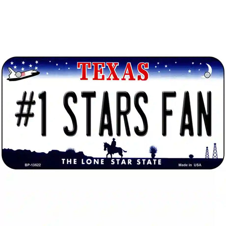 Number 1 Stars Fan Novelty Metal License Plate Tag 6" x 3" (BP)