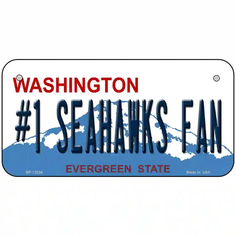 Number 1 Seahawks Fan Novelty Metal License Plate Tag 6" x 3" (BP)