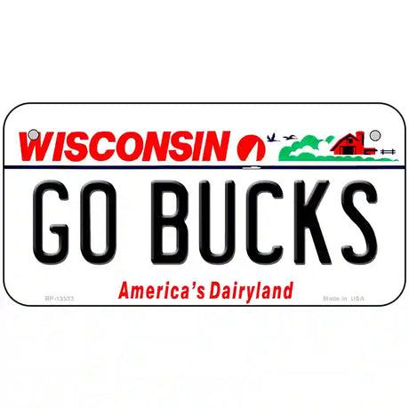 Go Bucks Novelty Metal License Plate Tag 6" x 3" (BP)