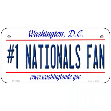 Number 1 Nationals Fan Novelty Metal License Plate Tag 6" x 3" (BP)