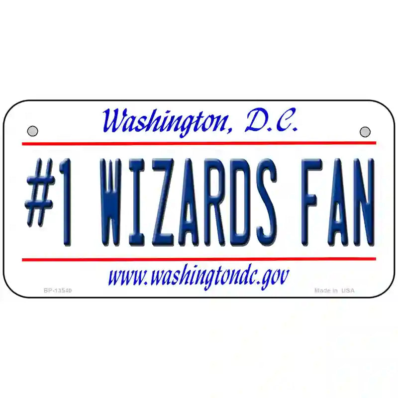 Number 1 Wizards Fan Novelty Metal License Plate Tag 6" x 3" (BP)