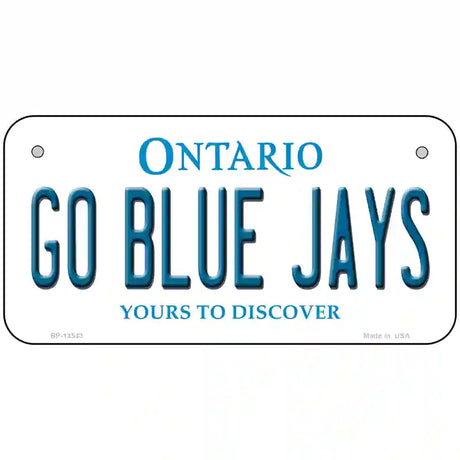 Go Blue Jays Novelty Metal License Plate Tag 6" x 3" (BP)