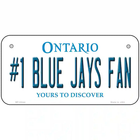 Number 1 Blue Jays Fan Novelty Metal License Plate Tag 6" x 3" (BP)