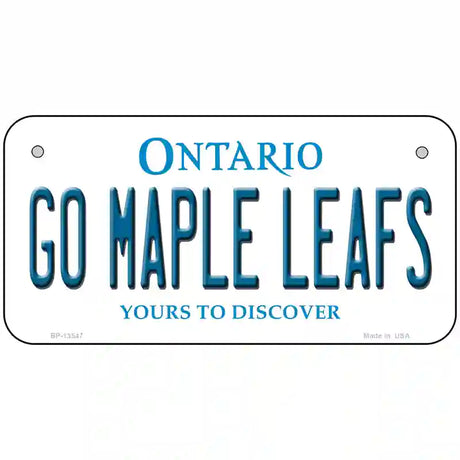 Go Maple Leafs Novelty Metal License Plate Tag 6" x 3" (BP)