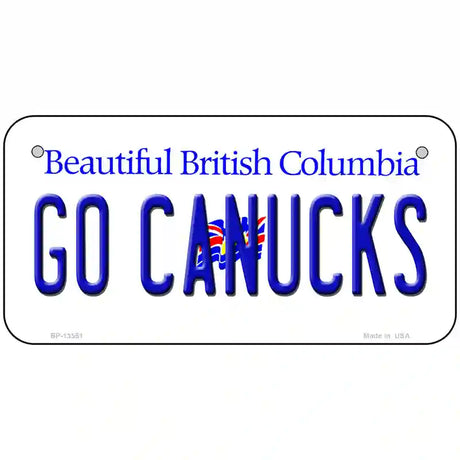 Go Canucks Novelty Metal License Plate Tag 6" x 3" (BP)