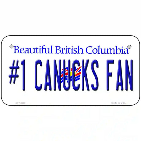 Number 1 Canucks Fan Novelty Metal License Plate Tag 6" x 3" (BP)