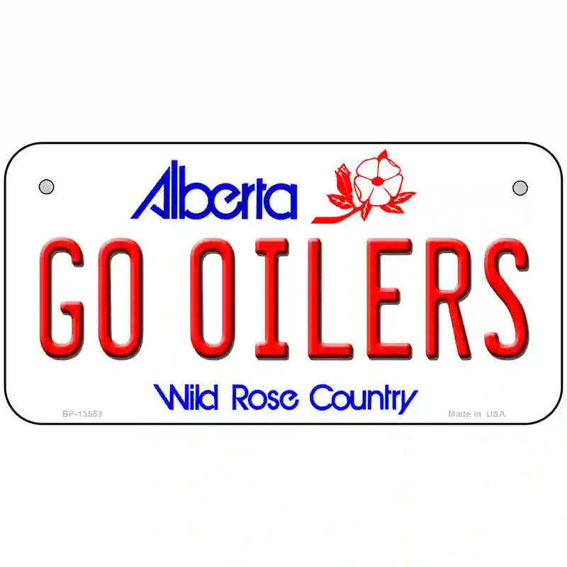 Go Oilers Novelty Metal License Plate Tag 6" x 3" (BP)