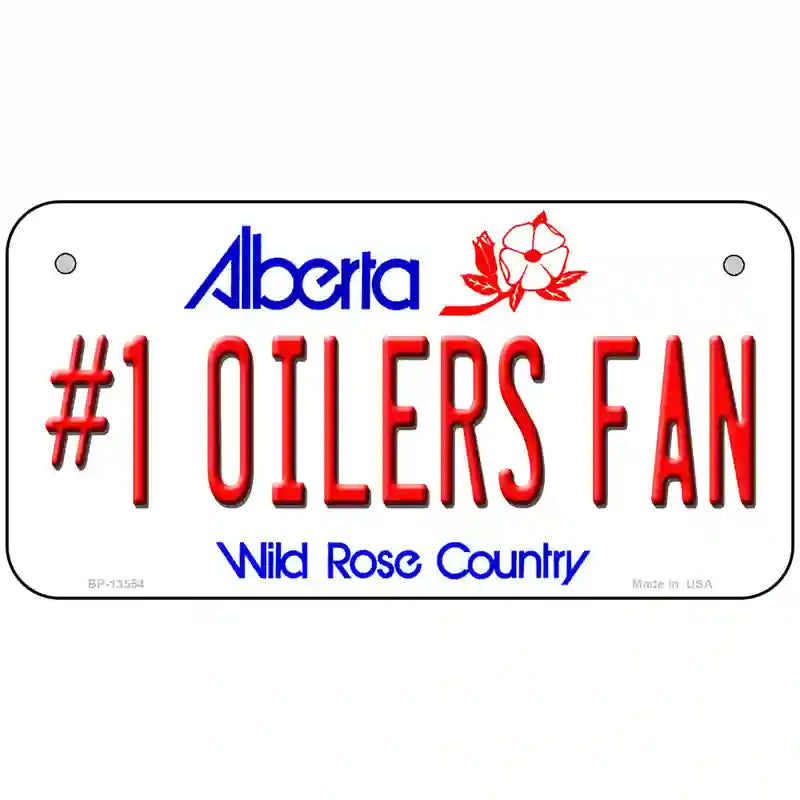 Number 1 Oilers Fan Novelty Metal License Plate Tag 6" x 3" (BP)