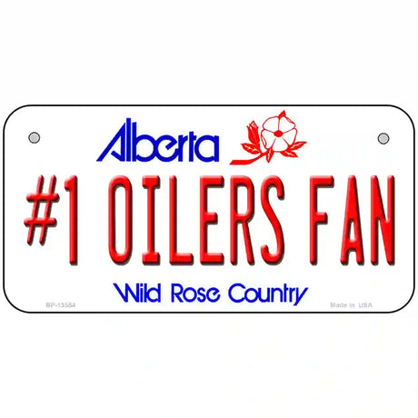 Number 1 Oilers Fan Novelty Metal License Plate Tag 6" x 3" (BP)