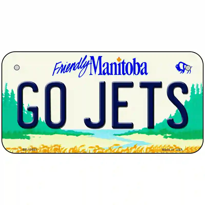 Go Jets Manitoba Novelty Metal License Plate Tag 6" x 3" (BP)