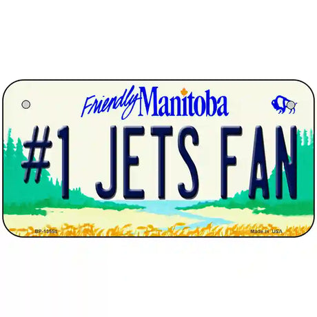 Number 1 Jets Fan Hockey Novelty Metal License Plate Tag 6" x 3" (BP)