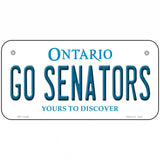 Go Senators Novelty Metal License Plate Tag 6" x 3" (BP)