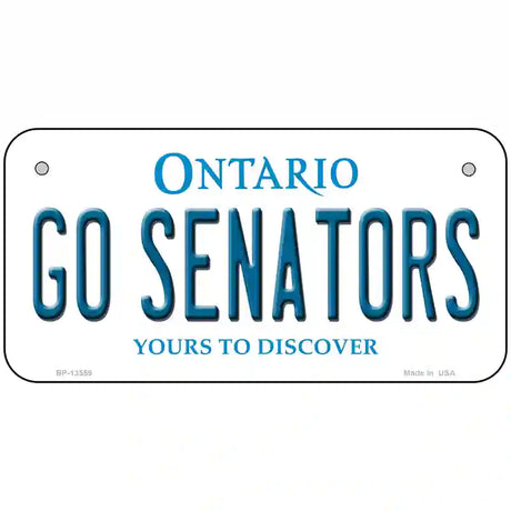 Go Senators Novelty Metal License Plate Tag 6" x 3" (BP)