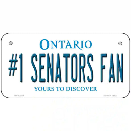 Number 1 Senators Fan Novelty Metal License Plate Tag 6" x 3" (BP)