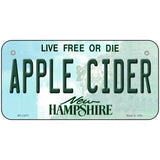 Apple Cider New Hampshire Novelty Metal License Plate Tag 6" x 3" (BP)