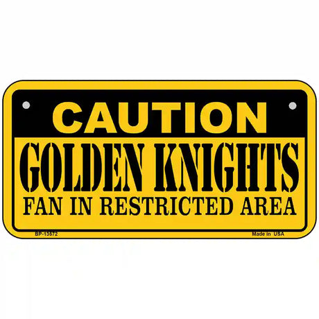 Caution Golden Knights Novelty Metal License Plate Tag 6" x 3" (BP)