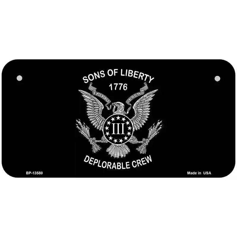 Sons of Liberty 1776 Novelty Metal License Plate Tag 6" x 3" (BP)