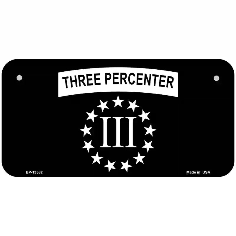 3 Percenter Ring of Stars Novelty Metal License Plate Tag 6" x 3" (BP)