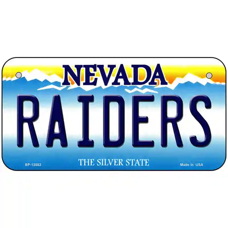 Raiders Nevada Novelty Metal License Plate Tag 6" x 3" (BP)